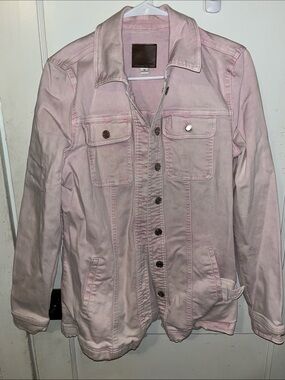 Maurices Light Pink Denim Jacket - Button-Front Jean Coat